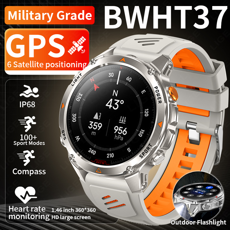 LIGE Jam Tangan Pintar GPS Tan - Smartwatch Watches For Mens ulasan dan harga