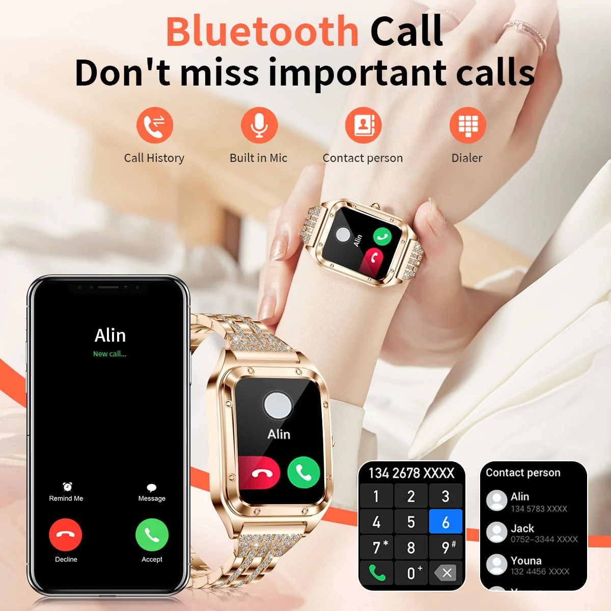 Jam tangan pintar mewah Top 1. - Smartwatch Health Watches For Women ulasan dan harga