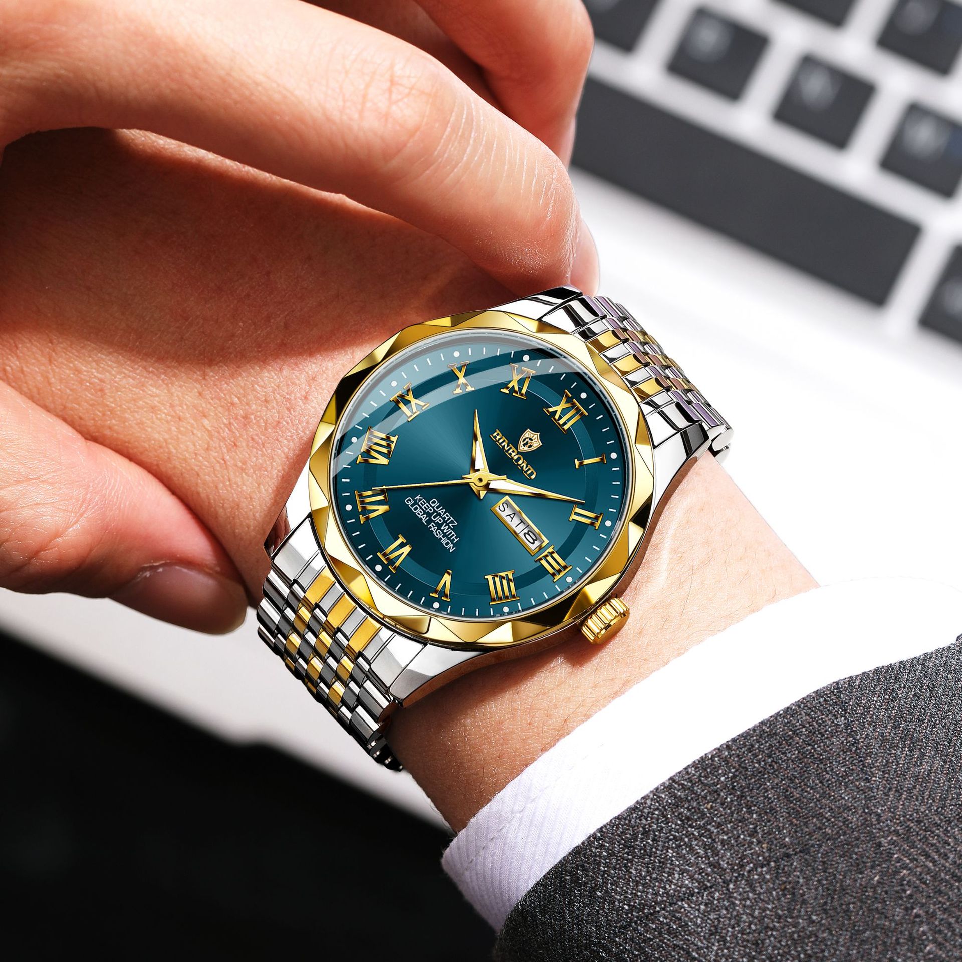 BINBOND Jam Tangan Quartz Mewa - Smartwatch Luxury Watches For Men ulasan dan harga